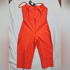 Bright orange romper